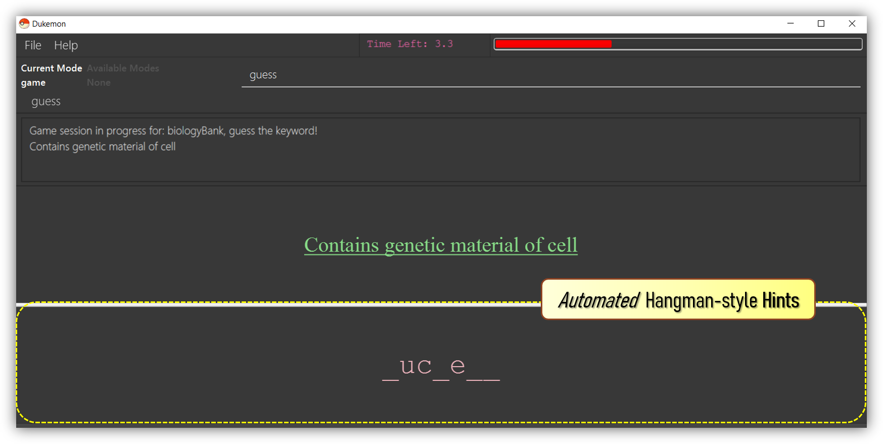 Hangman for memorizing keywords